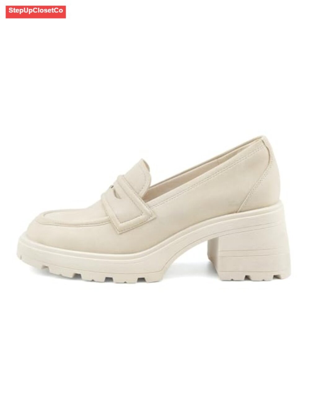 Chunky Block Heel Suede Loafers Slip On Platform Pumps Dress Shoes